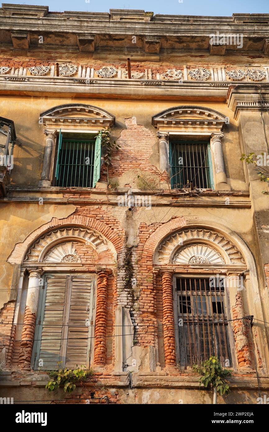 Windows of the dilapidated Andul Royal Palace (Established on May 1 ...