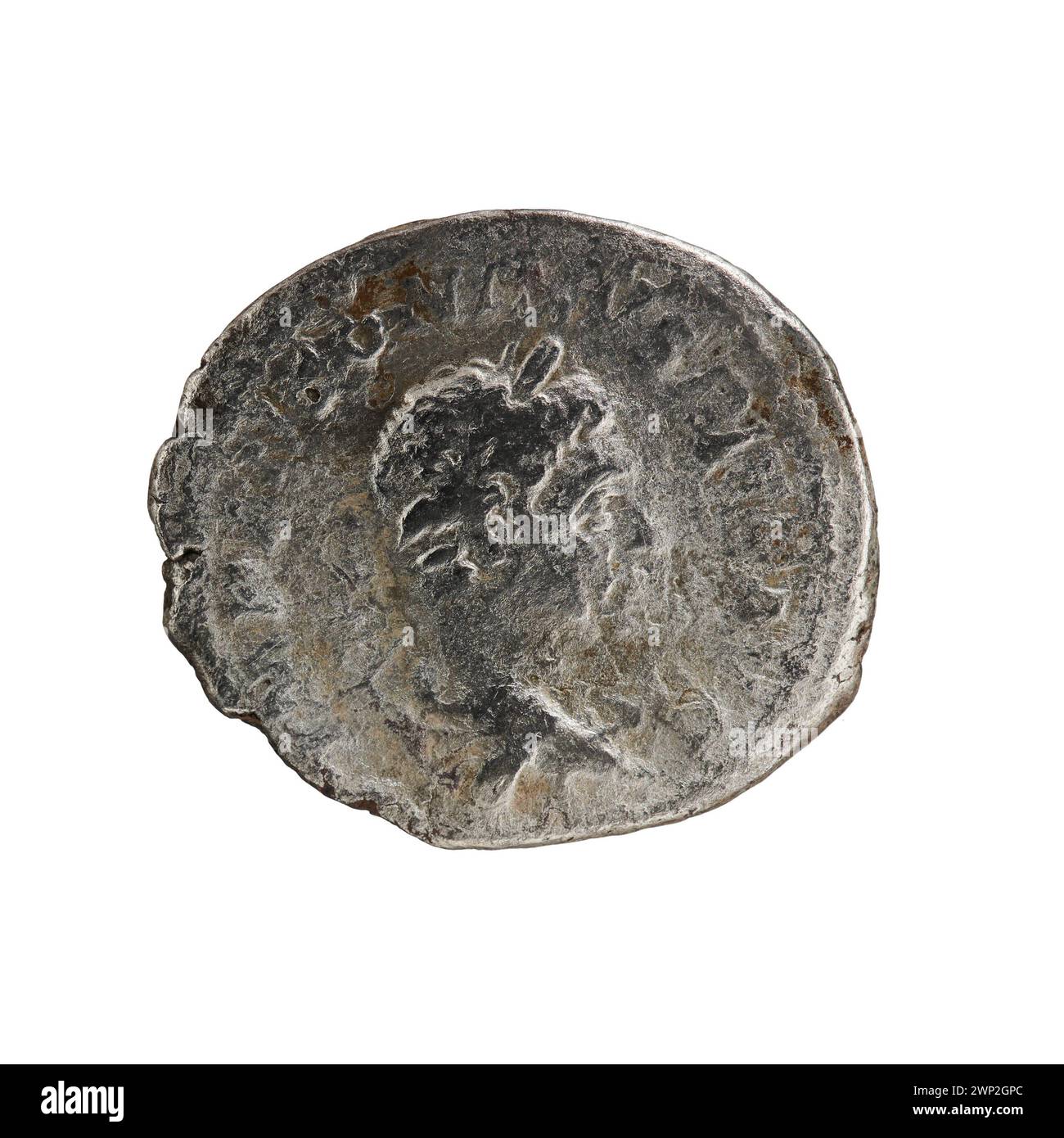 A denarius coin minted 220-222 under Emperor Heliogabalus, representing ...