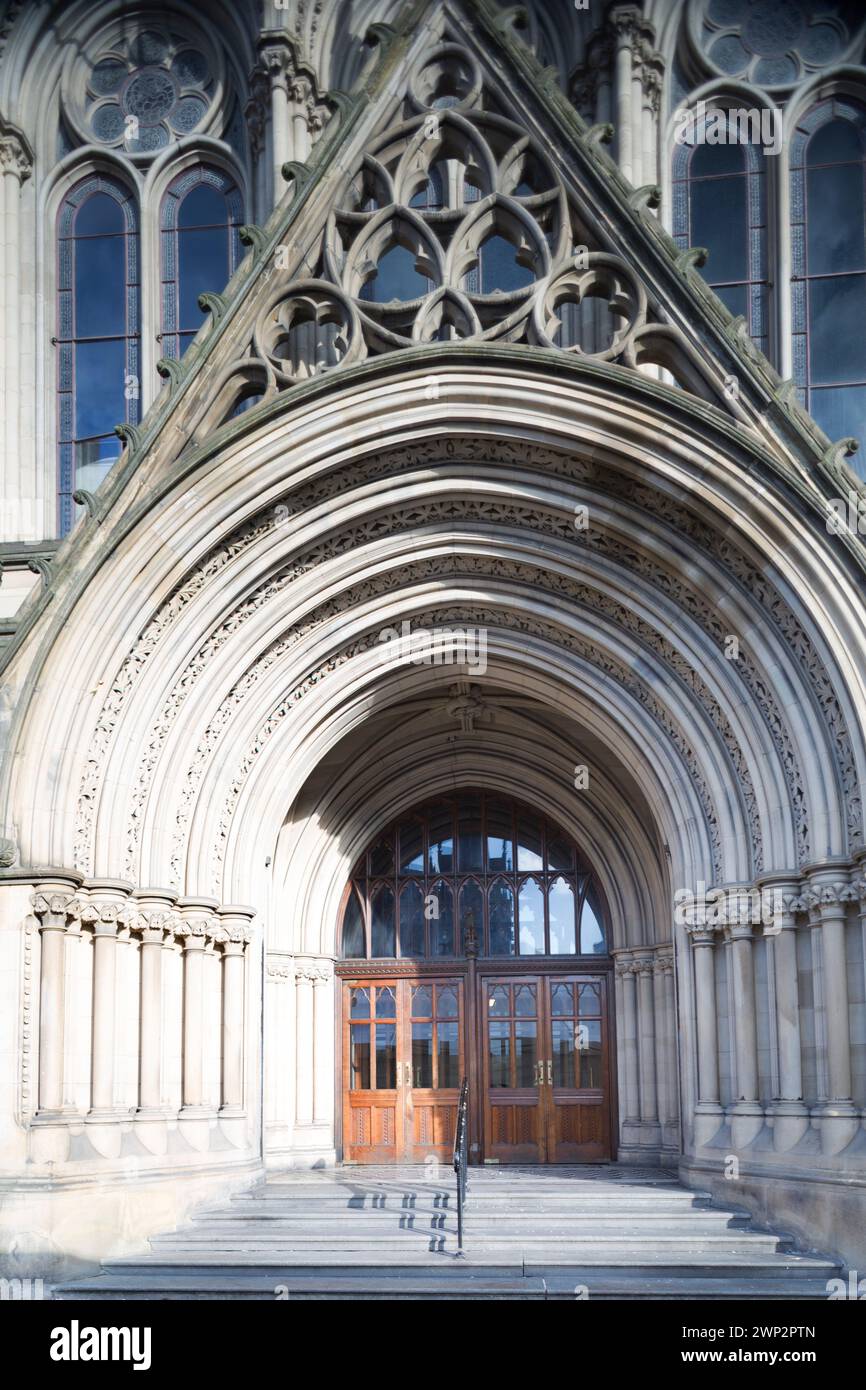 UK, Manchester  town hall main entrance. Stock Photo