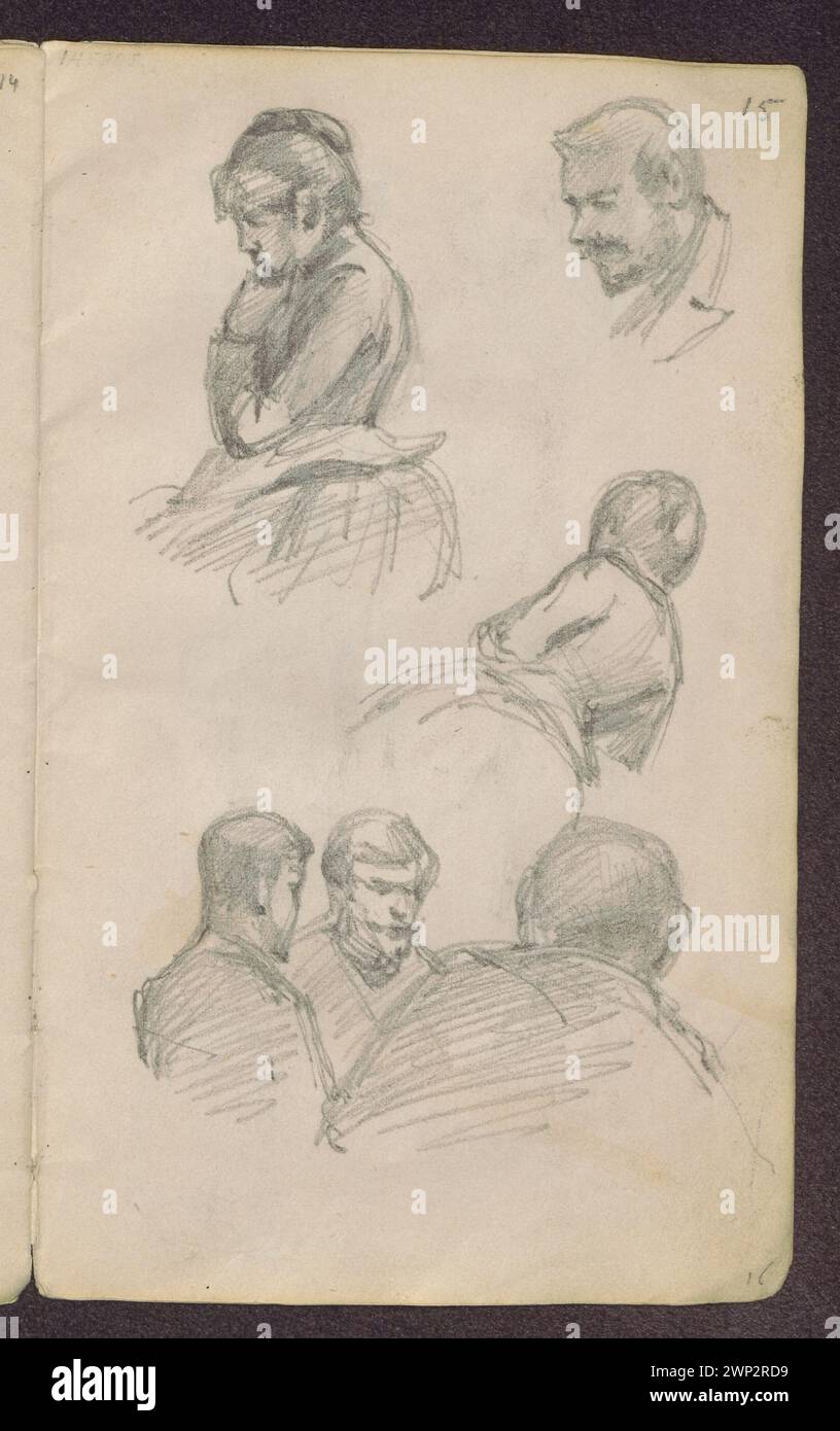Character sketches; Verso: Green women, a man in a hat, a girl and a woman id Stanis Awski, Jan (1860-1907); 1885 (1885-00-00-1885-00-00); Stock Photo