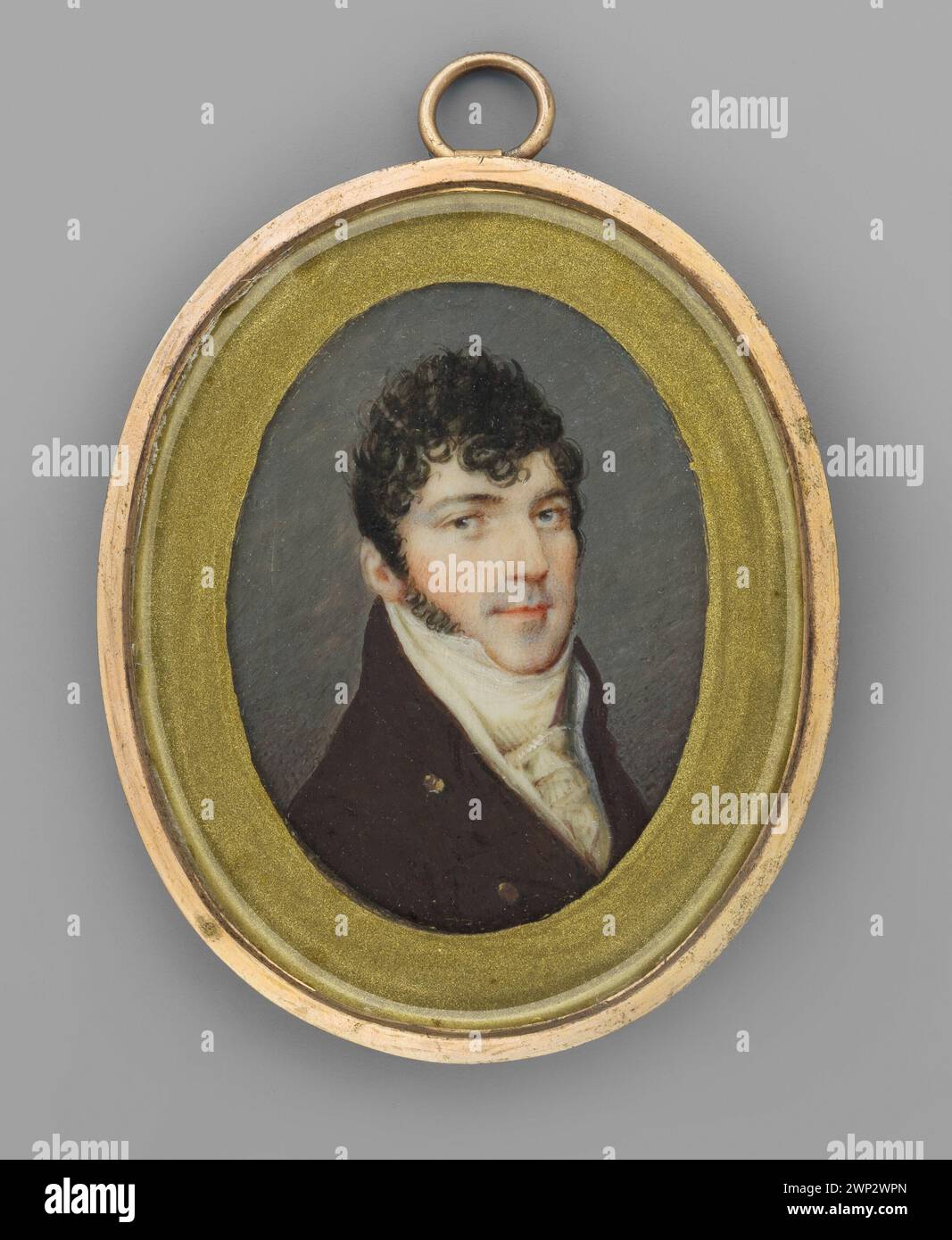 Portrait of the young man; Avigny, Karol D '(1760-1830); 1823 (1800-00-00-1825-00-00);Strzałecki, Antoni Jan (1844-1934)-collection, Polish miniatures, men, portraits en trois-quarts, men's portraits, costumes, purchase (provenance) Stock Photo
