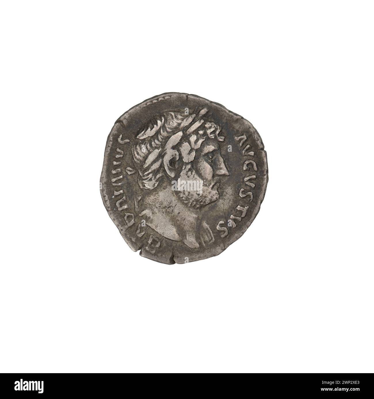 denarius; Hadrian (76-138; Roman emperor 117-138); 125-128 (119-00-00-122-00-00);Pudicitia (personification), heads, veils, laurel wreaths Stock Photo