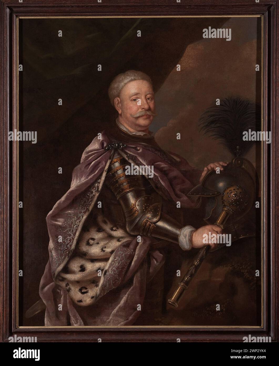 Portrait of Grzegorz Ogi Croix, Fryderyk de la (Fl. Ca 1700); 1703 (1703-00-00-1703-00-00);Croix La, Fryderyk (Fl. 1702-1703), Ogiński, Grzegorz (1654-1709), Szwarc, Szymon (1884-1959)-collection, Buławy, Hetmani, Helmets, Kotars, Representative Portraits, Purchase (provenance), armor Stock Photo