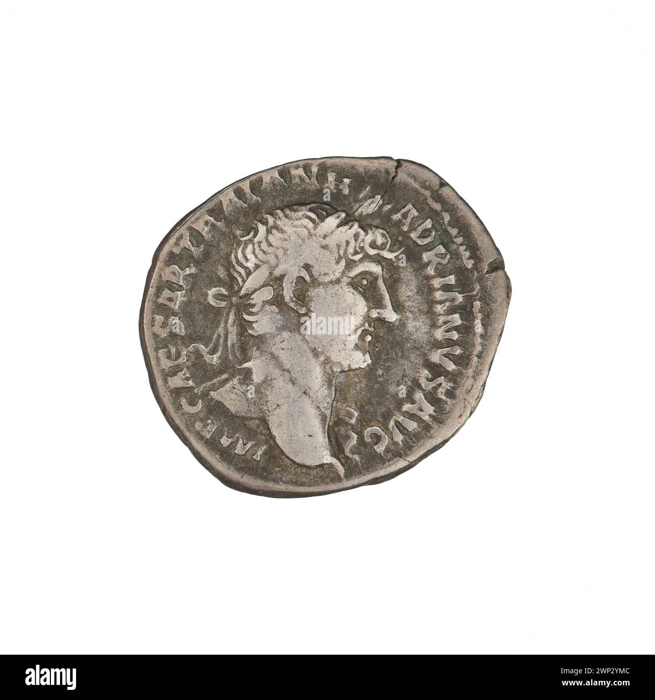 denarius; Hadrian (76-138; Roman emperor 117-138); 119-122 (118-00-00-118-00-00);Hilaritas (personification), busts, veils, laurel wreaths Stock Photo