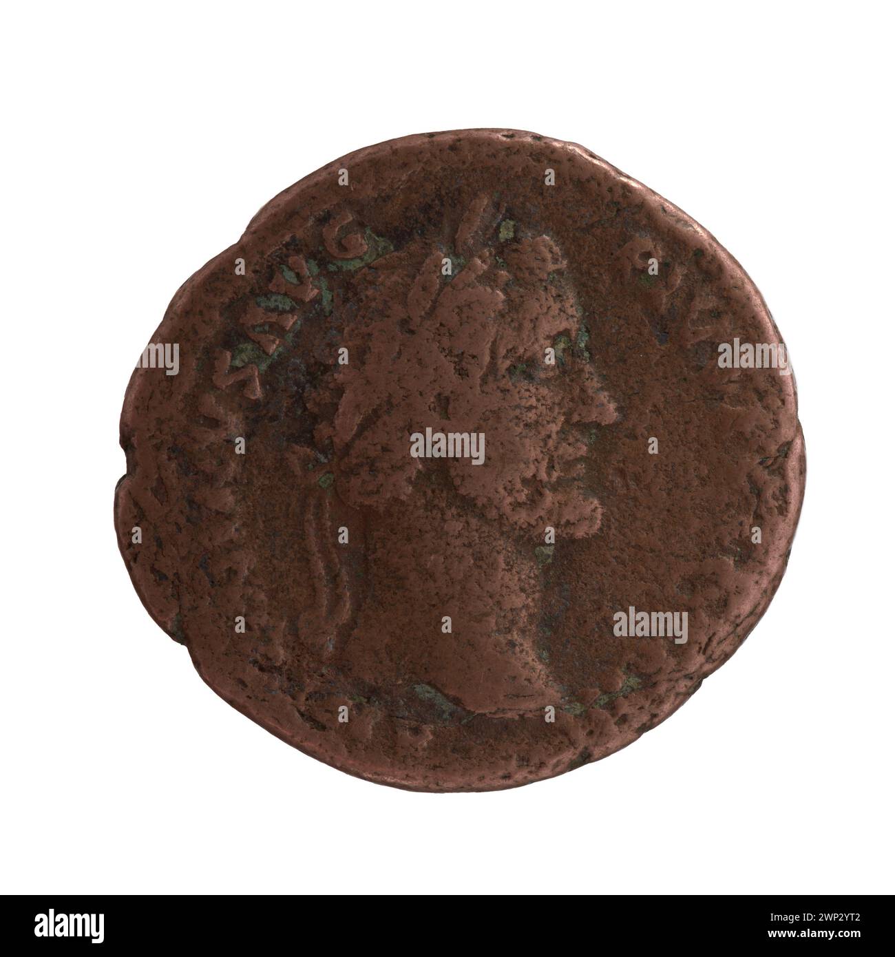 Coin With Inscription An AS coin minted under Roman Emperor Antoninus Pius from 148 to 149 CE ...