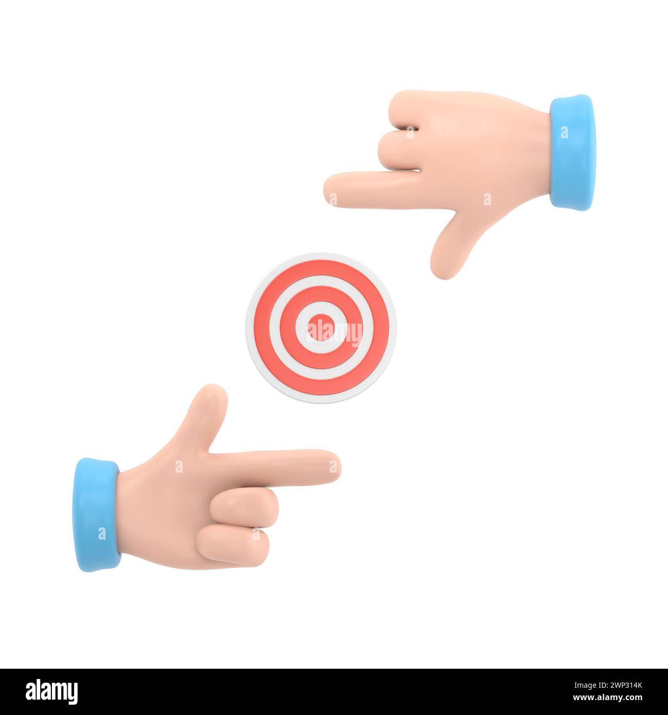 Cartoon Gesture Icon Mockup.Businessman hands forming a frame and focus ...