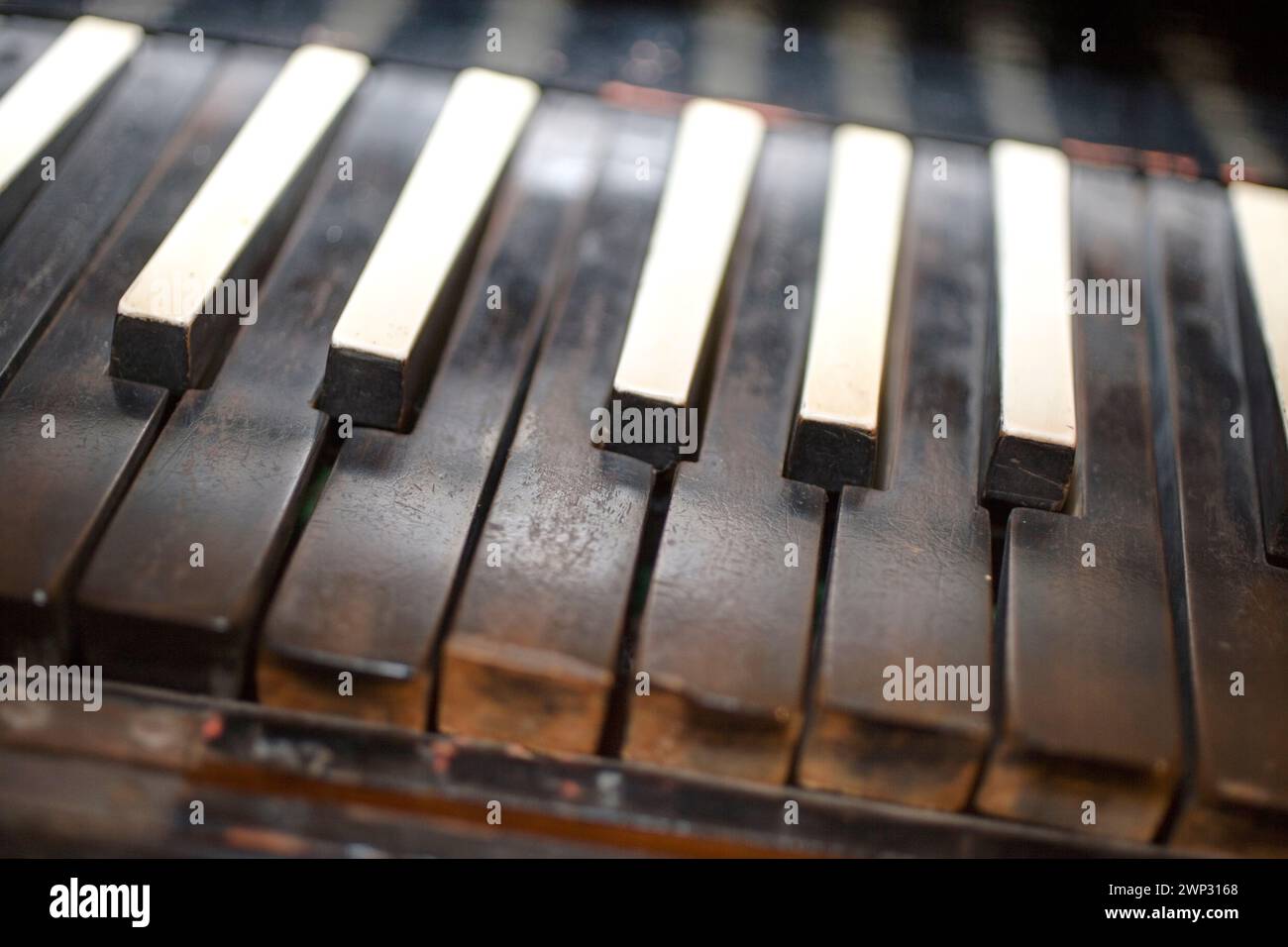 Old Piano keyboard Stock Photo