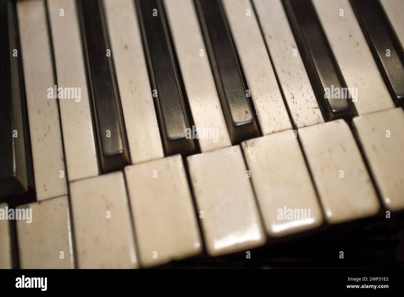 Old Piano keyboard Stock Photo