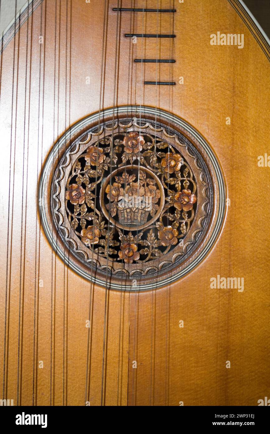 Soundhole decoration of a lute Stock Photo