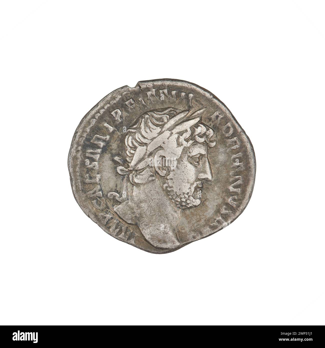 denarius; Hadrian (76-138; Roman emperor 117-138); 119-122 (118-00-00-118-00-00);Globes, bans, rudders, laurel wreaths Stock Photo