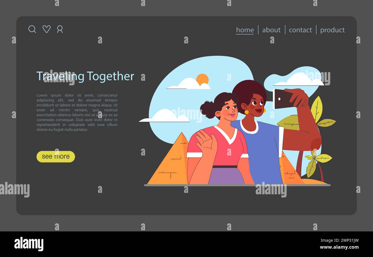 Traveling Together concept. Friends capturing memories with a selfie in 
