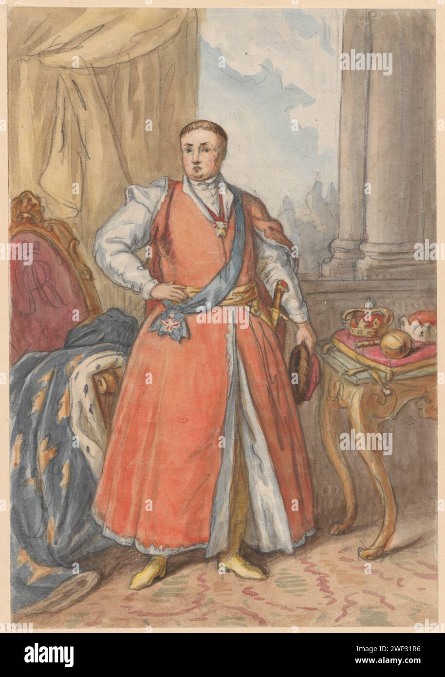 Portrait of Polish King August III Sas (1696-1763) in noble attire ...