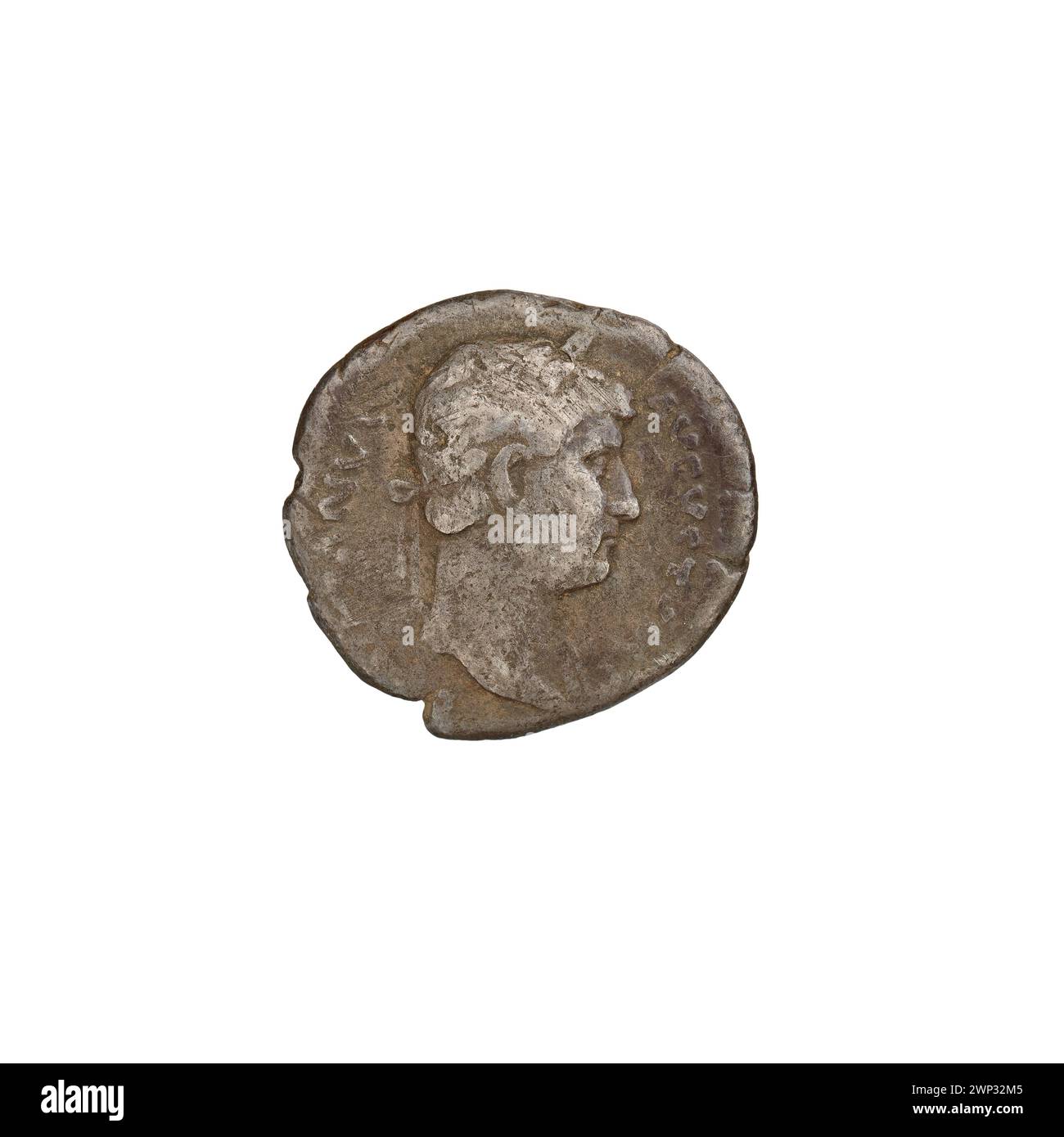 denarius; Hadrian (76-138; Roman emperor 117-138); 128-132 (119-00-00-122-00-00);Pudicitia (personification), heads, veils, laurel wreaths Stock Photo