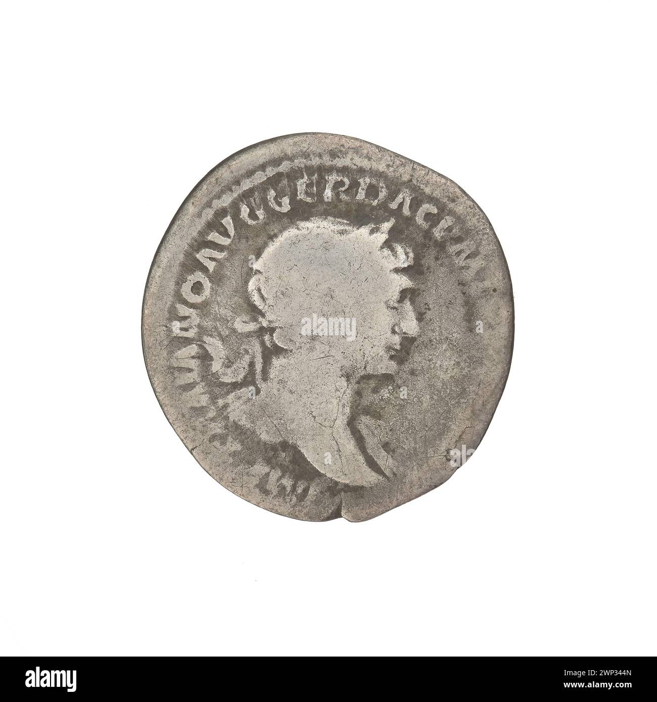 Denarius coin issued under Emperor Trajan from 112 to 117, featuring ...
