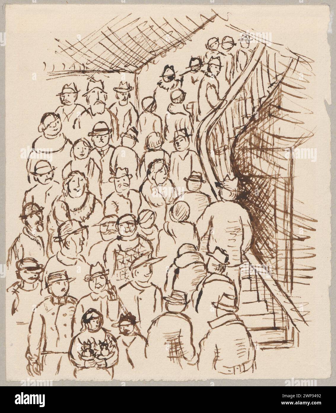 Anthill - sight of the stairs, from the series 'Auction in Hôtel Droouot'; Makowski, Tadeusz (1882-1932); 1931-1932 (1931-00-00-1932-00-00);Hôtel Drouot (Paris - auction house - 1852-), generic scenes in the interior, purchase (provenance) Stock Photo