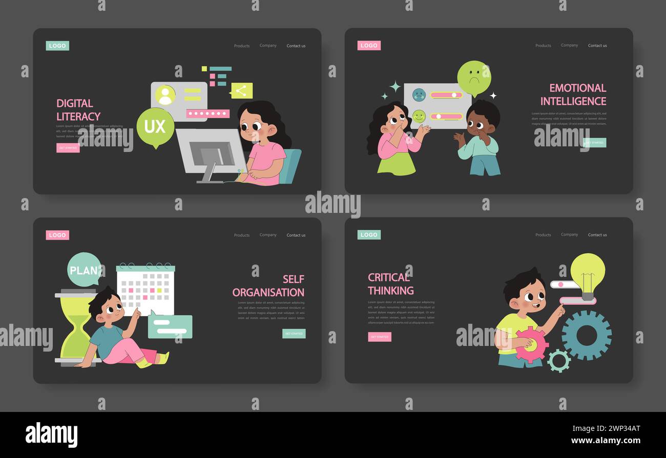 Digital proficiency set fostering digital literacy emotional