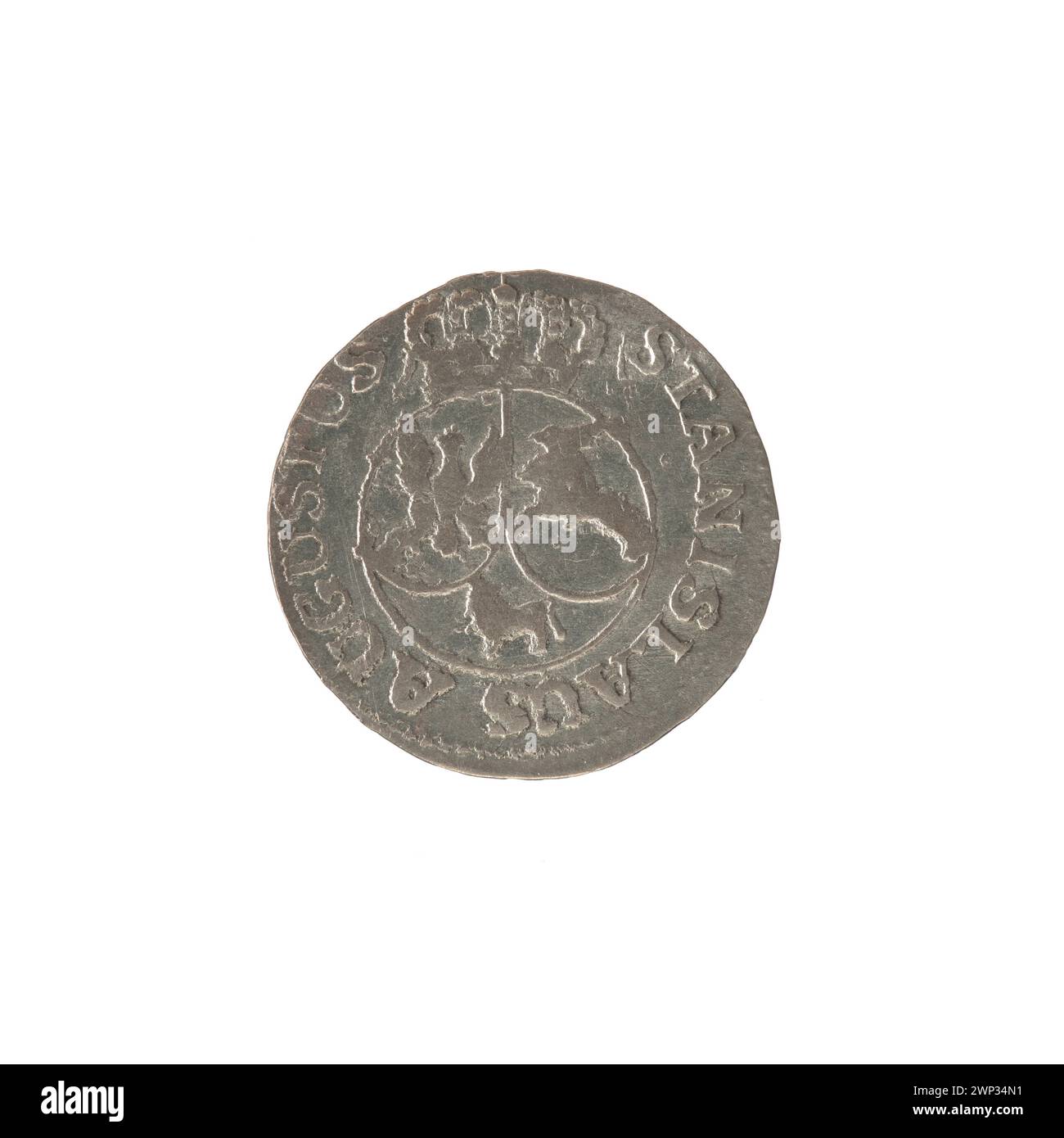 A silver crown six coin minted in 1794 during the reign of Polish King ...
