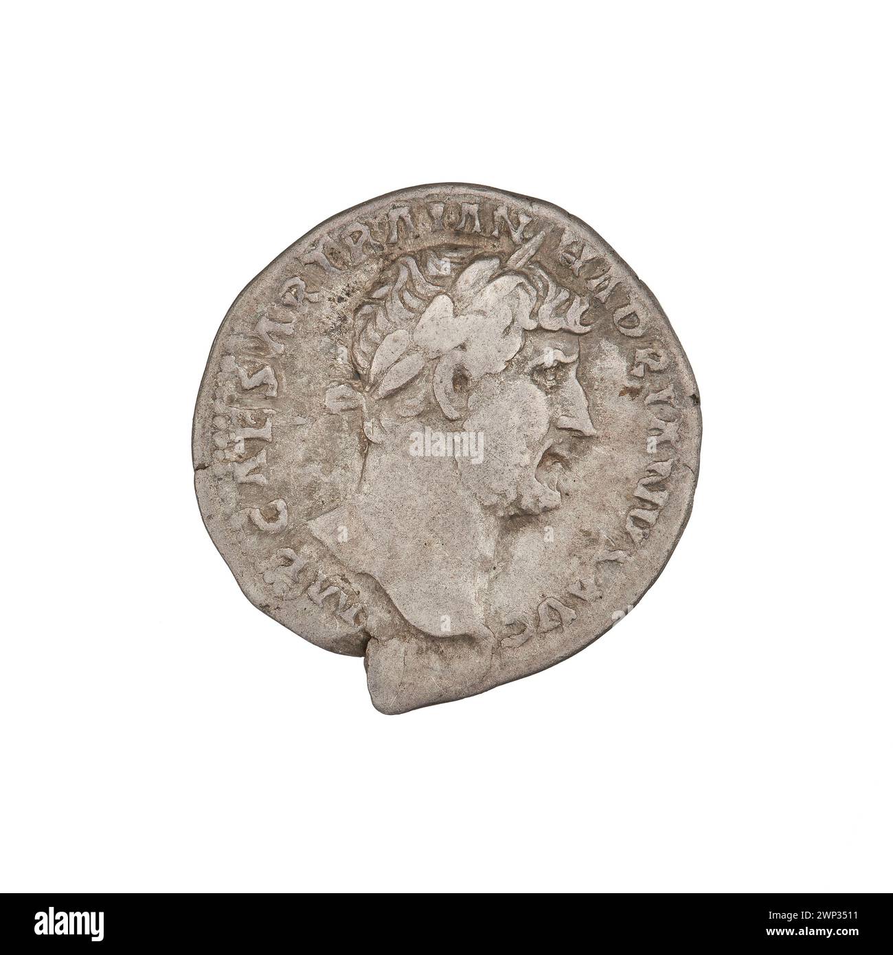 denarius; Hadrian (76-138; Roman emperor 117-138); 119-122 (118-00-00-118-00-00);busts, reins, laurel wreaths, spears Stock Photo