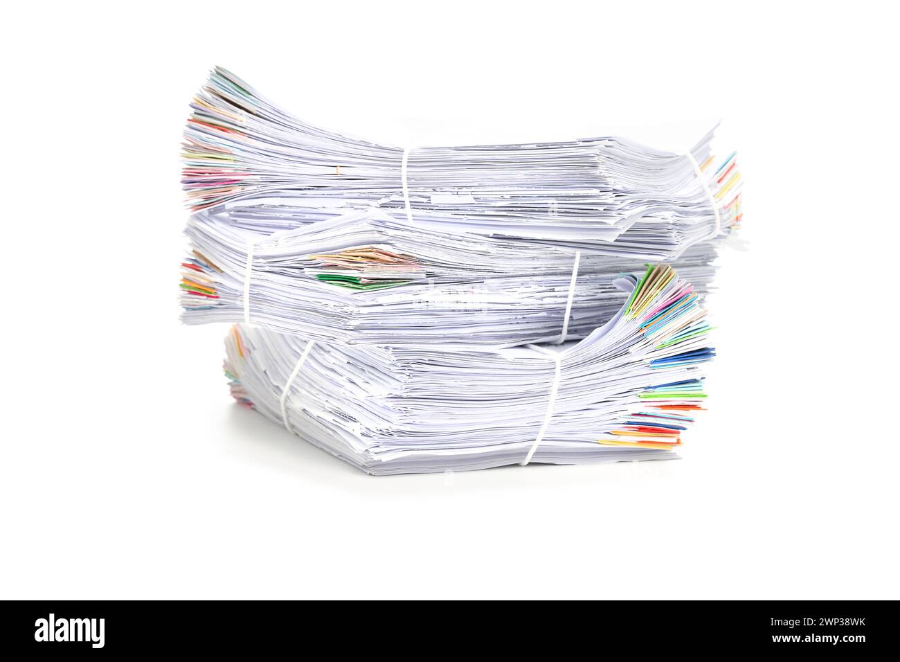 Document Stack Isolated Stack of Documents isolated on white background. Documents pile Stock ...