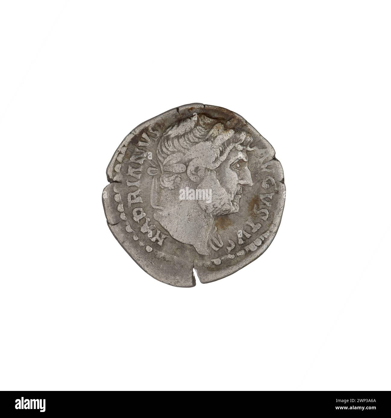 denarius; Hadrian (76-138; Roman emperor 117-138); 125-128 (119-00-00-122-00-00);Pudicitia (personification), heads, veils, laurel wreaths Stock Photo