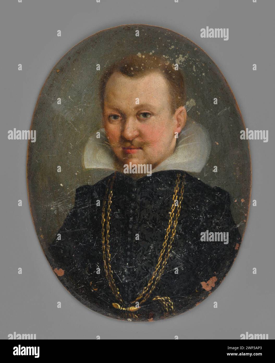 Portrait of M Czyzna;  1650-1670 (1650-01-01-1670-12-31);Strzałecki, Antoni Jan (1844-1934), Strzałecki, Antoni Jan (1844-1934)-collection, jewelry, foreign miniatures, men, portraits en trois-quarts, men's portraits, men's outfits, purchase (provenance) Stock Photo
