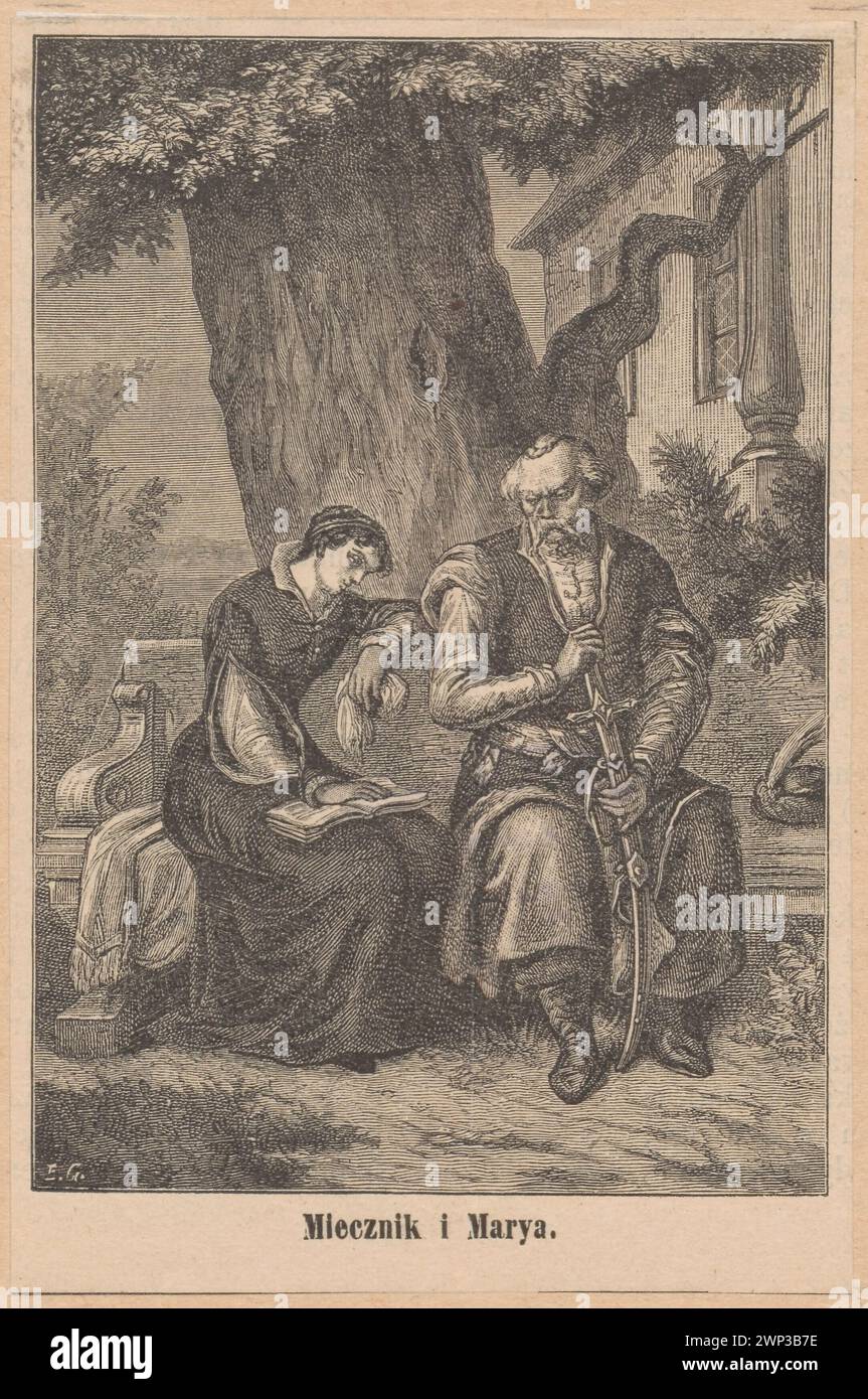Reproduction of Aleksander Lesser's painting depicting Miecznik and ...