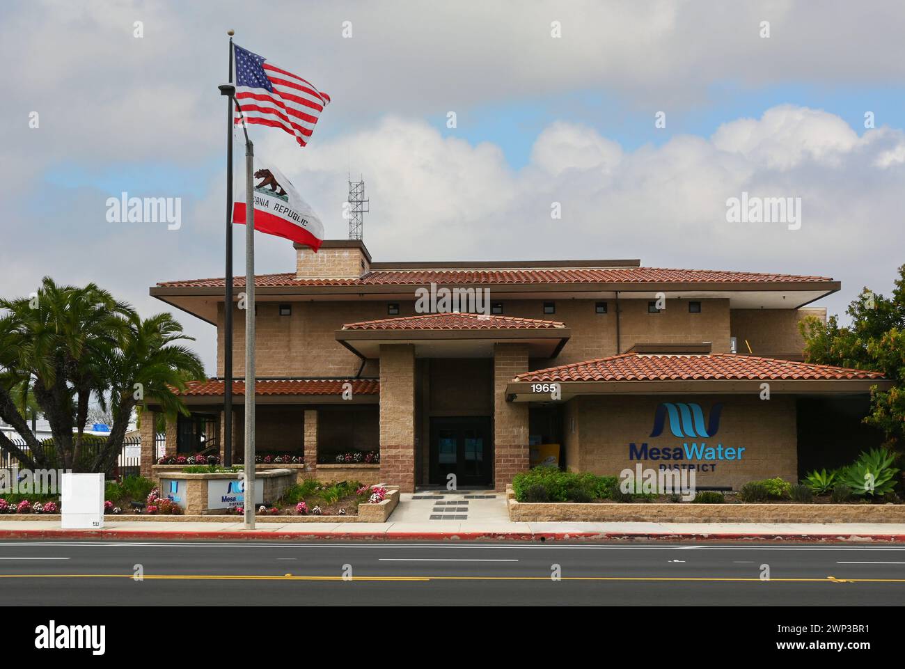 COSTA MESA, CALIFORNIA - 25 FEB 2024: The Mesa Water District Building on Placentia Street, provides water to the city and Newport Beach. Stock Photo