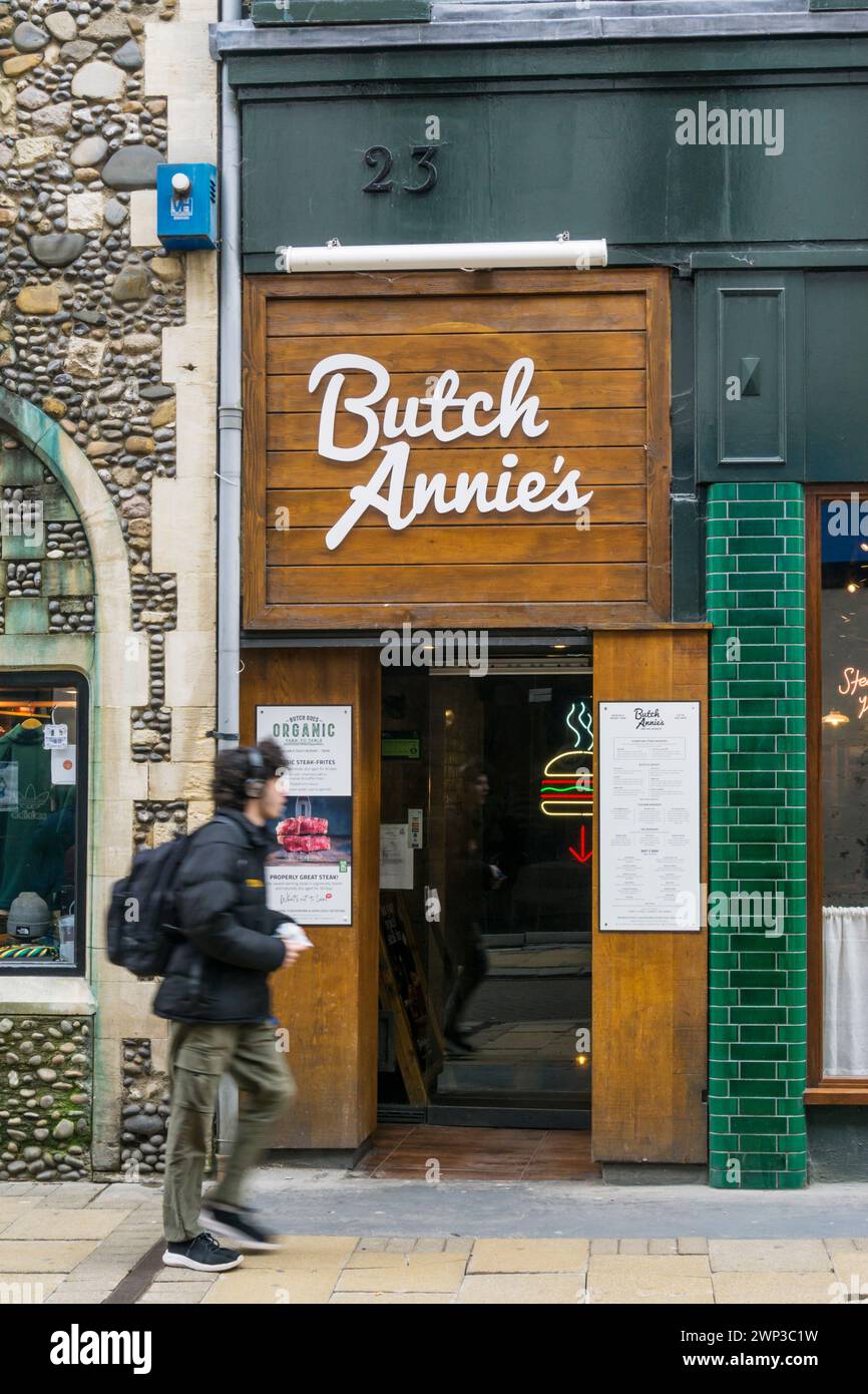 Butch Annie&amp;#39;s burger bar in Market Street, Cambridge Stock Photo - Alamy