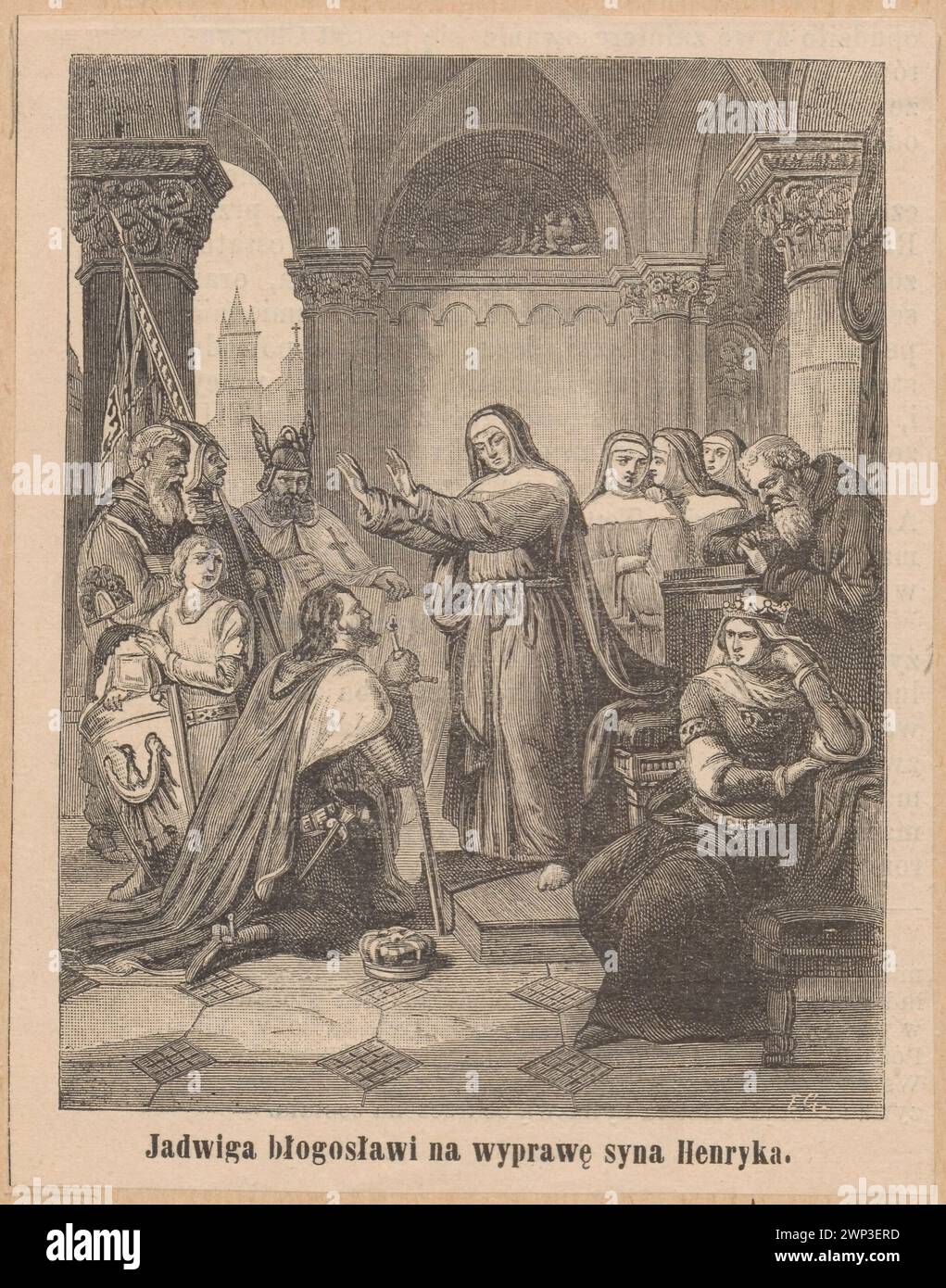 Reproduction of Aleksander Lesser's painting showing Saint Jadwiga of ...
