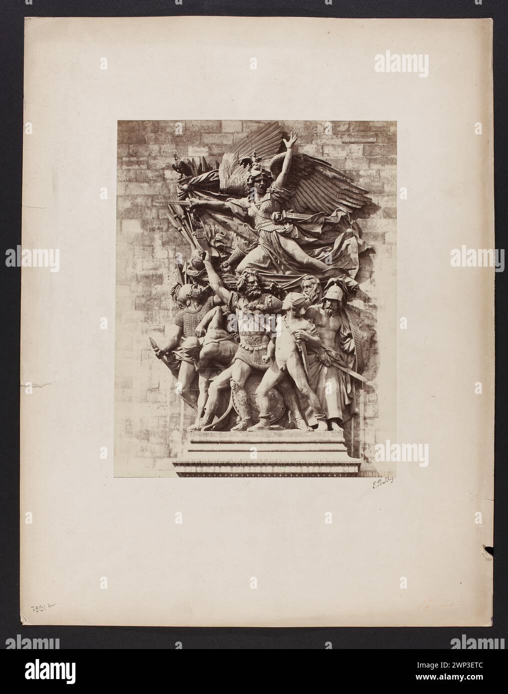 Marseilleka '(' Departure of volunteers in 1792 ')-Ploty 1862 ( Products from Wąkien / Paper / Carton; Photographic Print: height 25.7 cm, width 20.2 cm, sub -pod they.Marseilleka, Paris (France), Rude, François (1784-1855) - reproduction, bas -relief (artist), sculpture (artist), French sculpture, triumphant arch (Paris), photosensitive (Warsaw - exhibition - 2009) Stock Photo