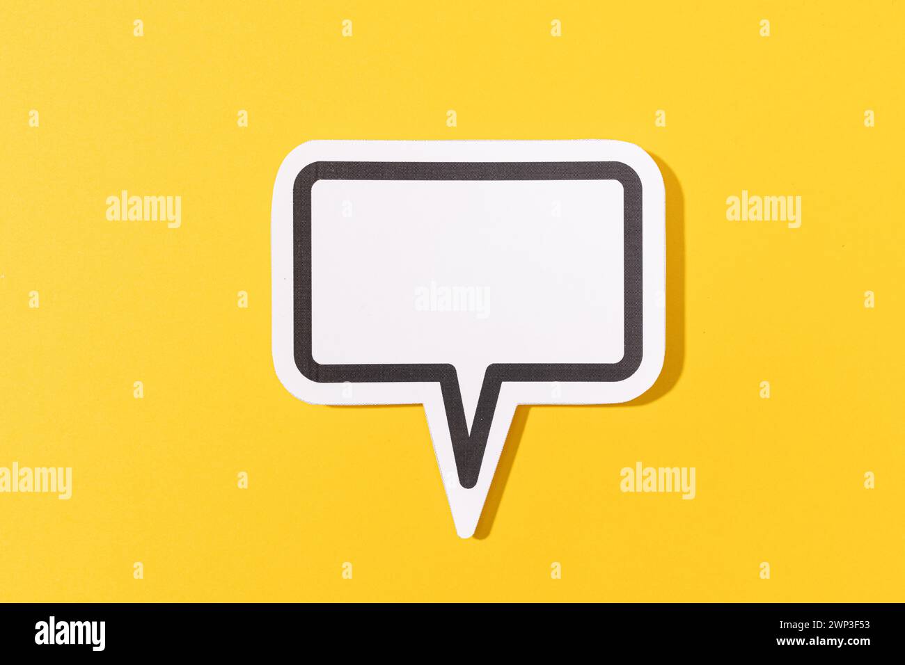 Blank Speech Bubble isolated on yellow background. Mock up template ...