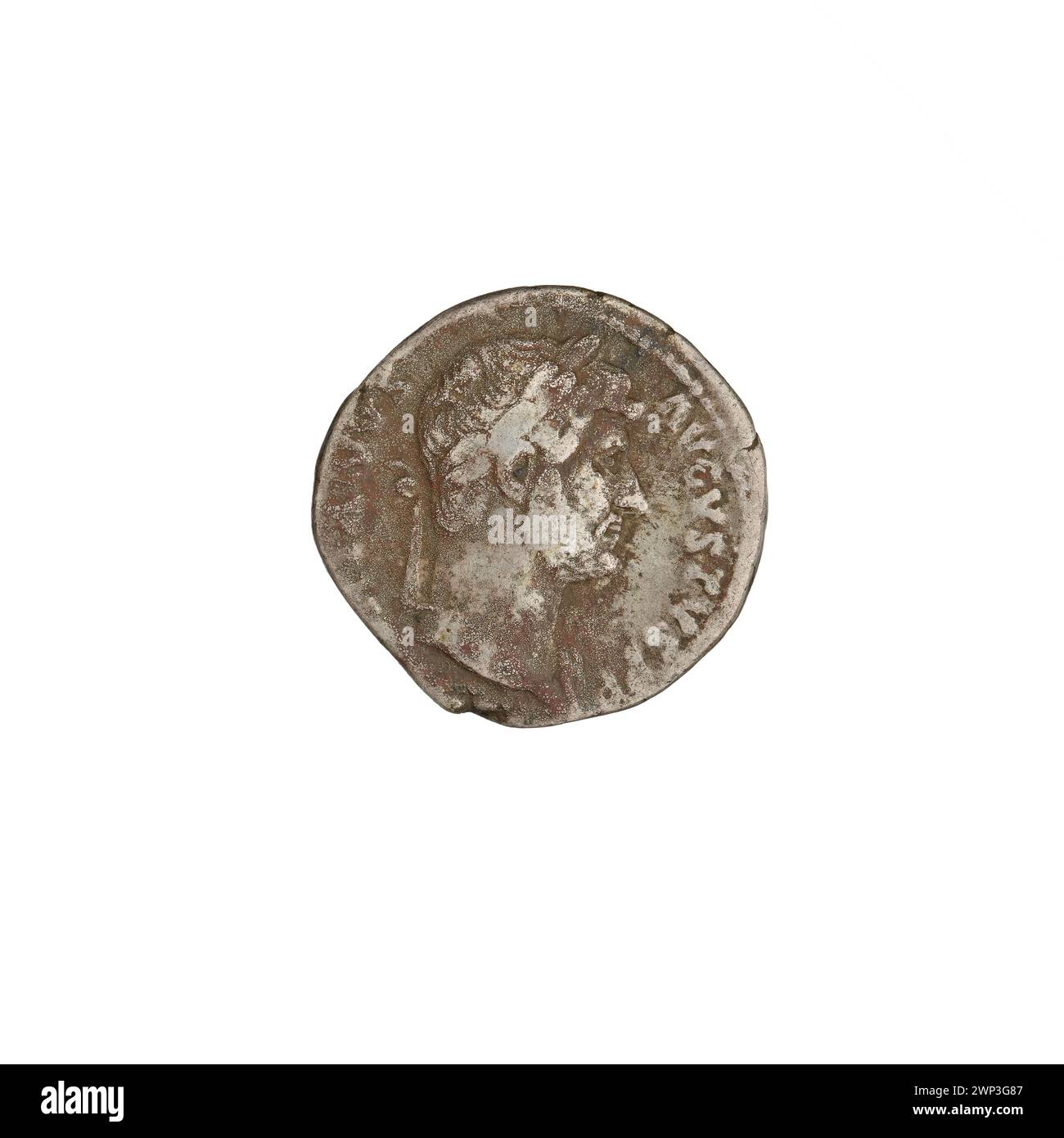 Silver denarius coin from Roman Emperor Hadrian, minted between 128 and ...