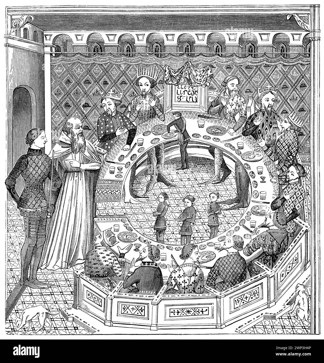 King Arthur and his Round Table, Arthurian legend Stock Photo