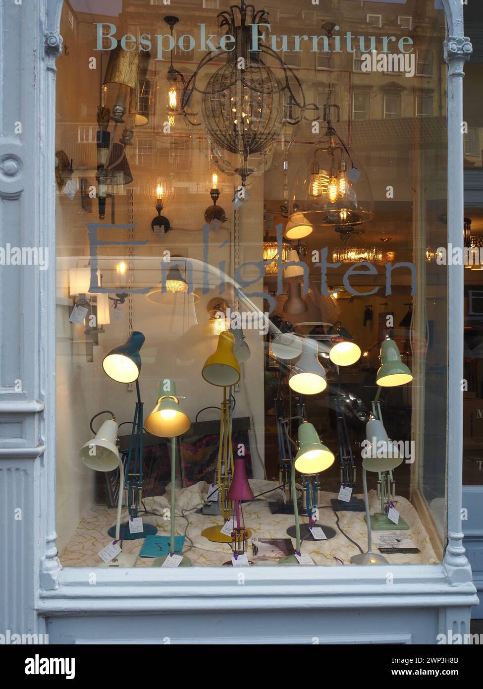 Window display by Enlighten of Bath, an electrical retailer