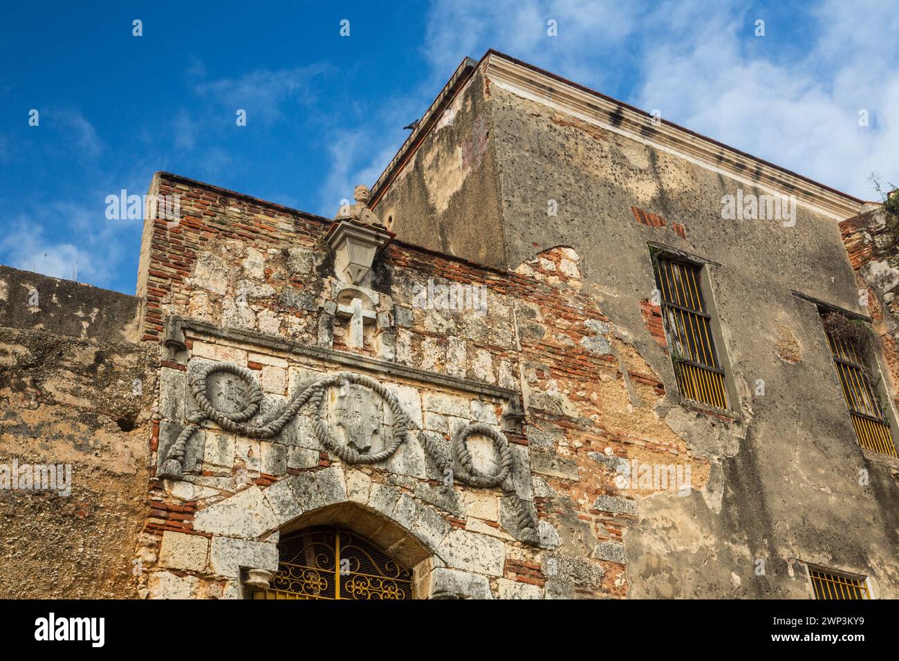 Ruins of the Monastery of San Francisco in the Colonial City of Santo Domingo, Dominican Republic.  Built from 1508 to 1560 A.D.  The first monastery Stock Photo