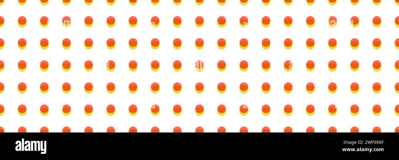 Seamless polka dot pattern. Risograph effect. Vector illustration with small orange and yellow dots on a white backdrop. Creative grid texture round Stock Vector