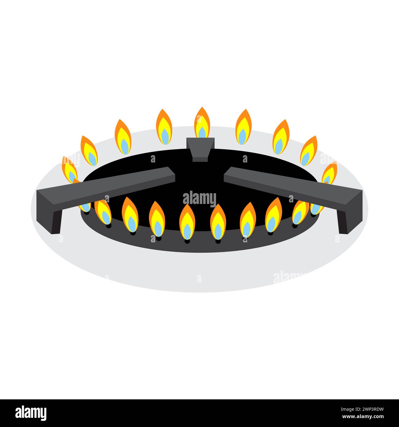 Stove burner sign. Gas stove. Logo design. Kitchen equipment. Isolated object. Vector illustration. Stock image. EPS 10. Stock Vector
