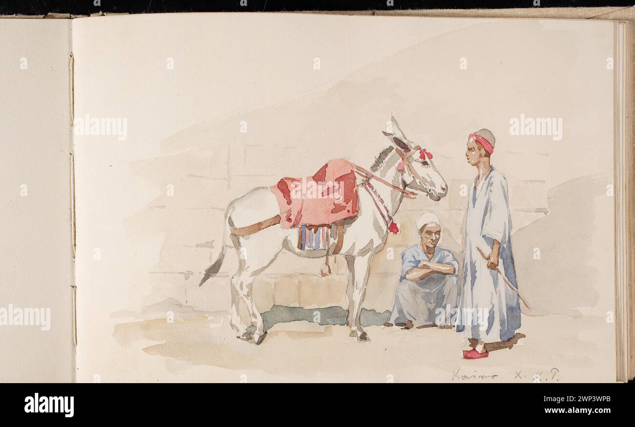 Noswody studies; Verso: Two Arabs from the street in Cairo; Szwalski, Kazimierz (1855-1940); 1891 (1891-00-00-1891-00-00);Arabs, Egypt, Potoccy, Krzeszowice - collection, travel Stock Photo