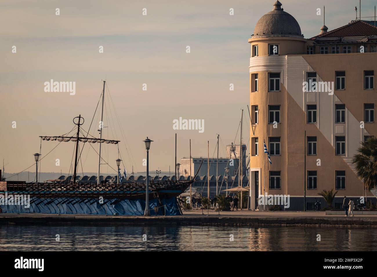 The ancient ship Argo in the port of Volos Stock Photo