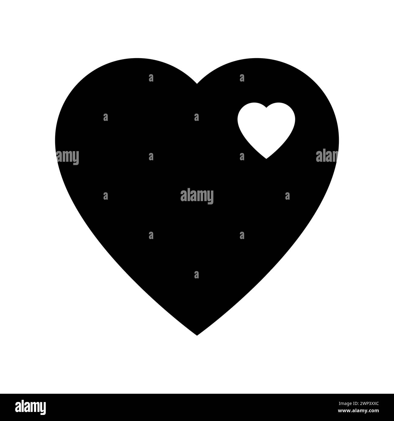 White heart inside black. Trendy vector style. Love symbol. Vector illustration. stock image. EPS 10. Stock Vector