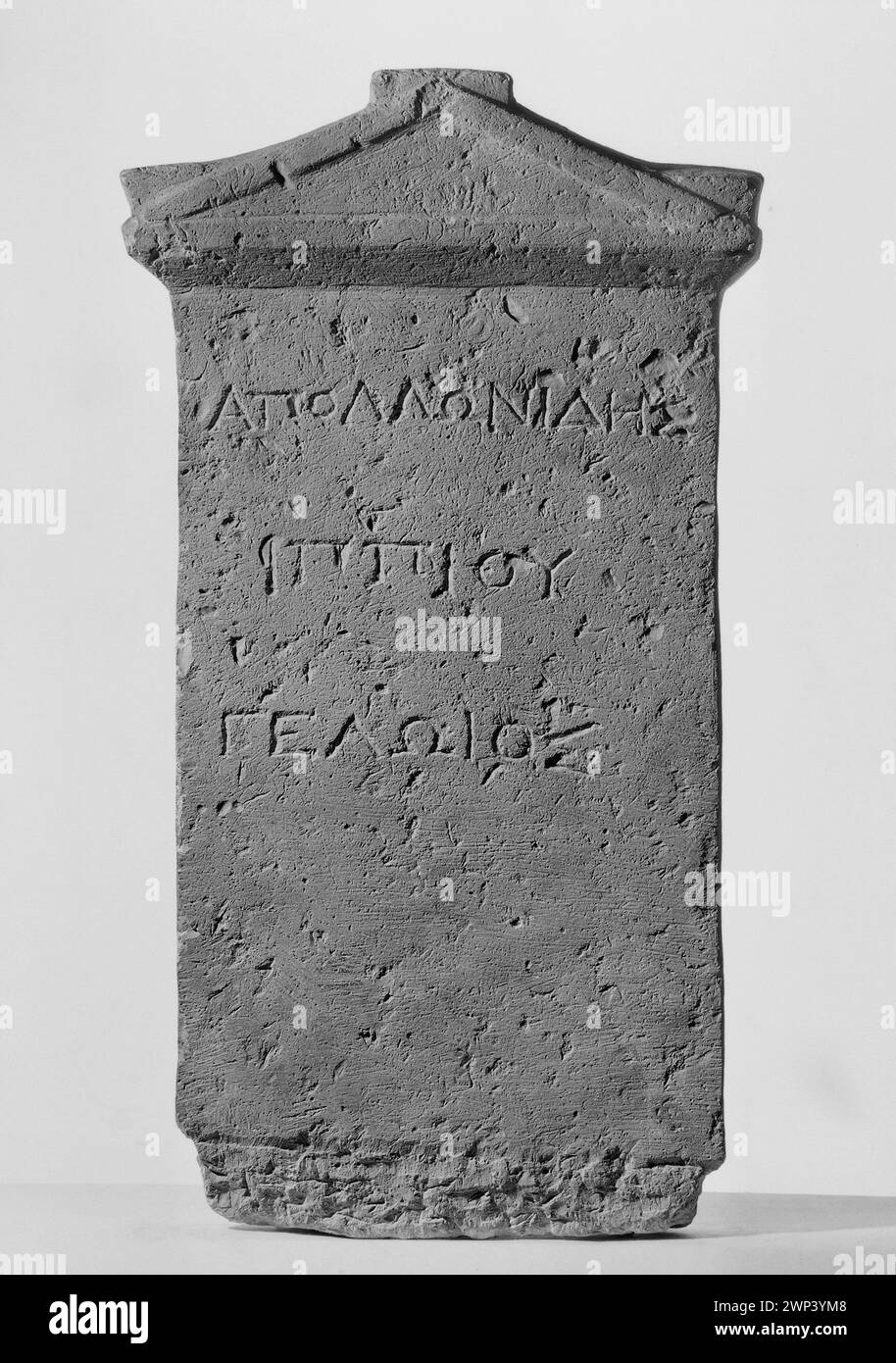 Apollonides tombstone with inscription Greek;  300-250 BC ; Ptolemean period (-300-00-00--250-00-00);Scene.gal.eg., Greek inscriptions Stock Photo