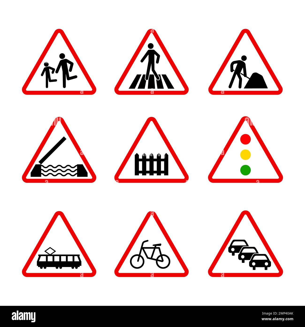Priority road signs. Mandatory road signs. Traffic Laws. Vector illustration. stock image. EPS 10. Stock Vector