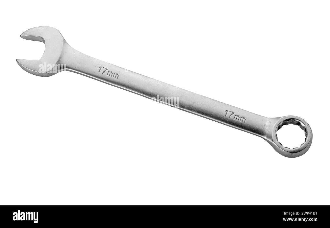 17mm wrench isolated on white with clipping path included Stock Photo