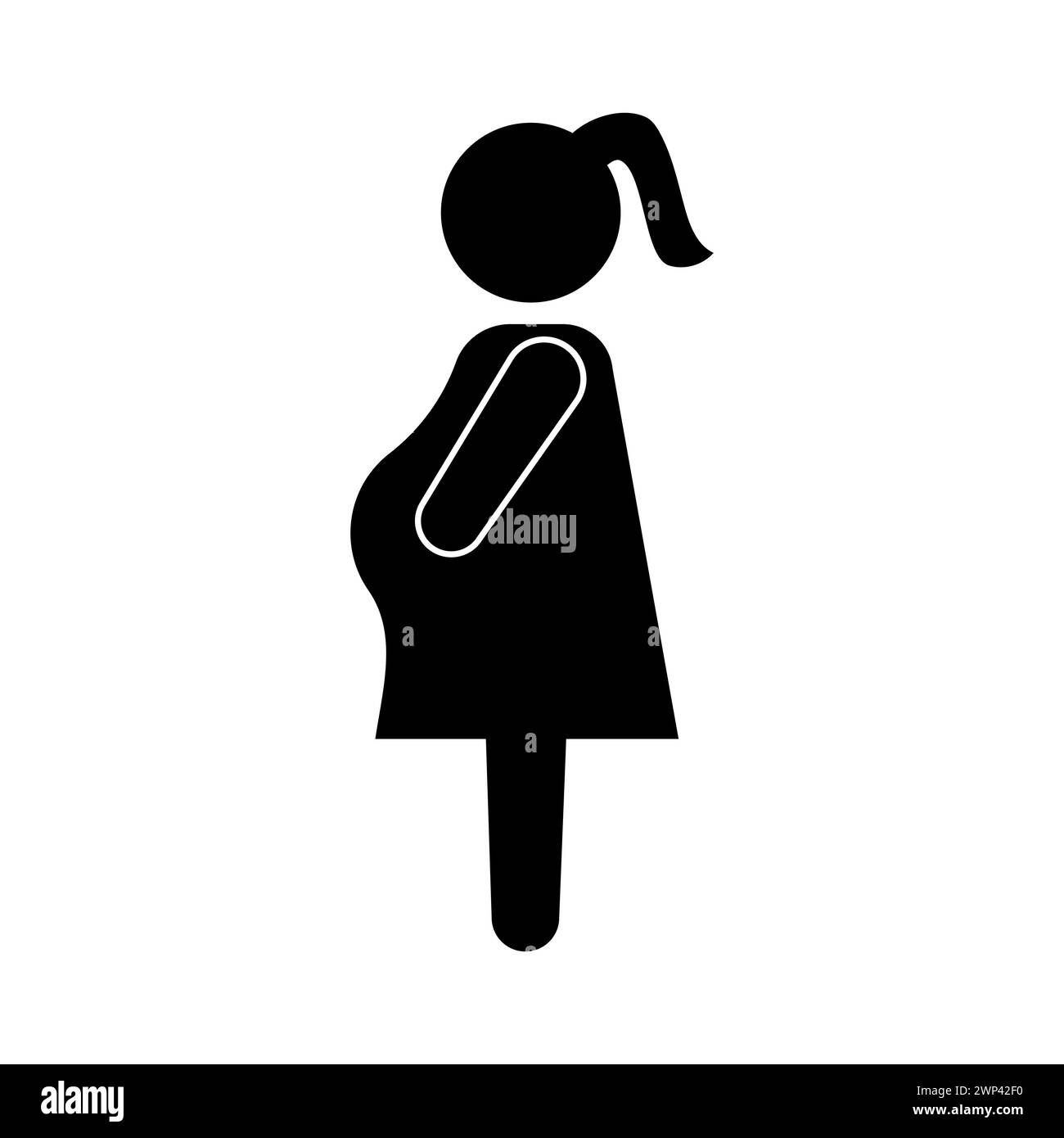 Silhouette pregnant woman. Beauty logo. Vector illustration. stock image. EPS 10. Stock Vector