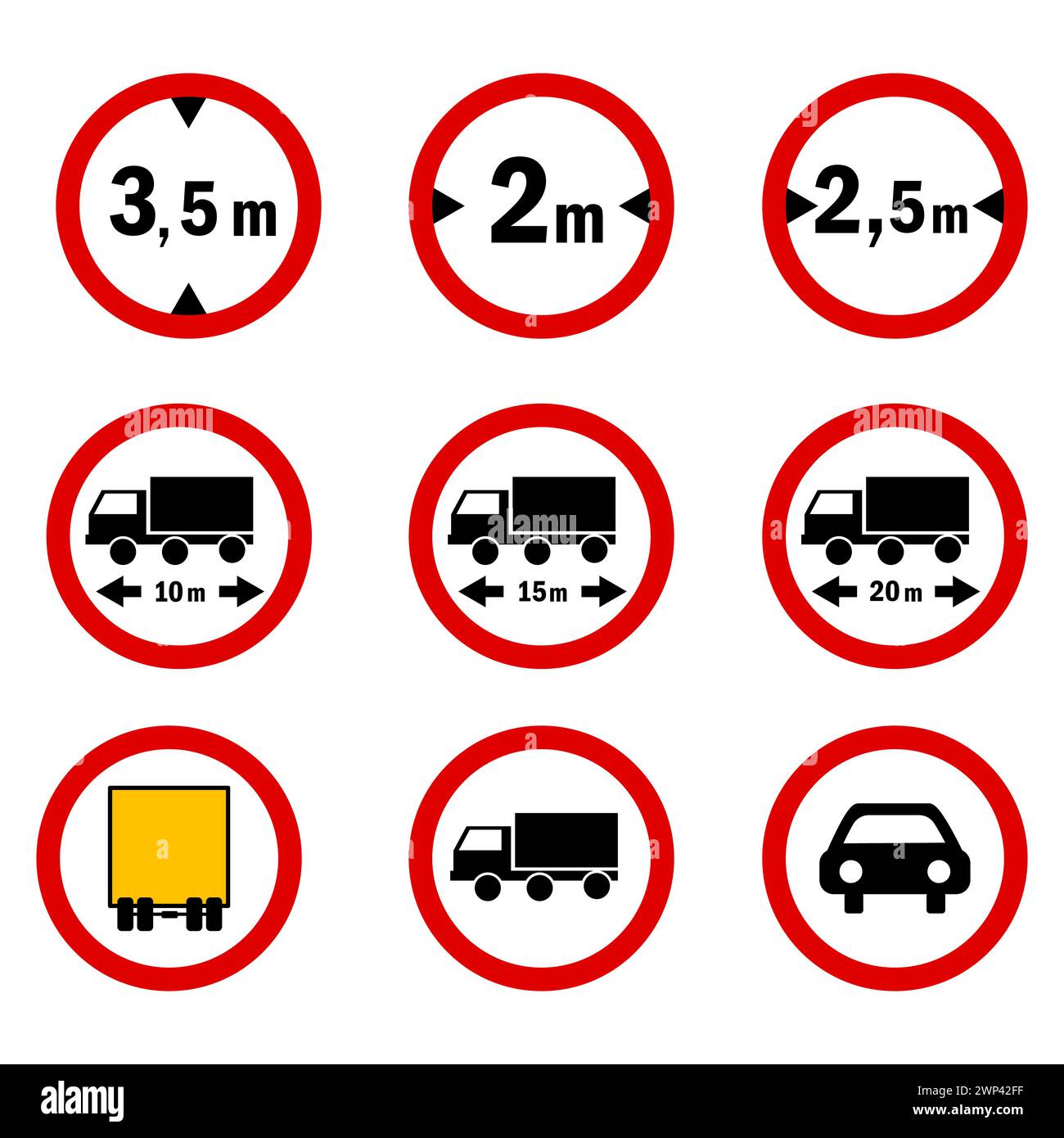 Prohibition road signs. Mandatory road signs. Traffic Laws. Vector illustration. stock image. EPS 10. Stock Vector