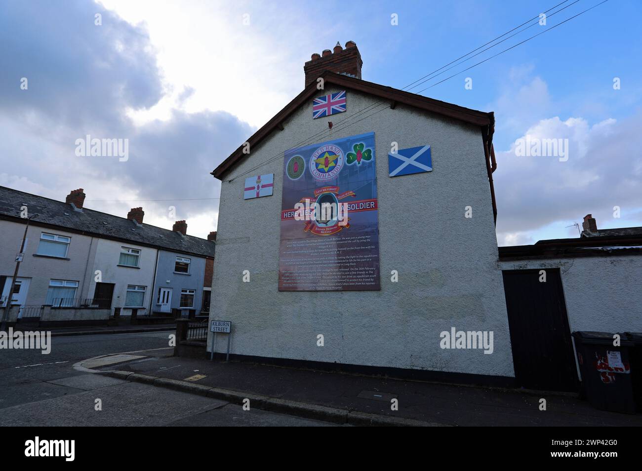 Stevie McCrea memorial at Kilburn Street in Belfast Stock Photo Alamy