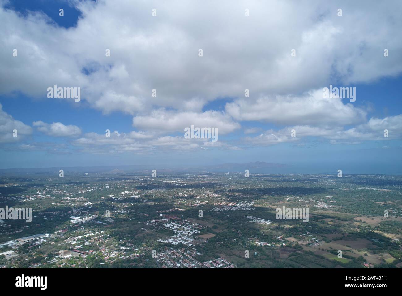 Landscape of Managua town in central america aerial drone view Stock Photo