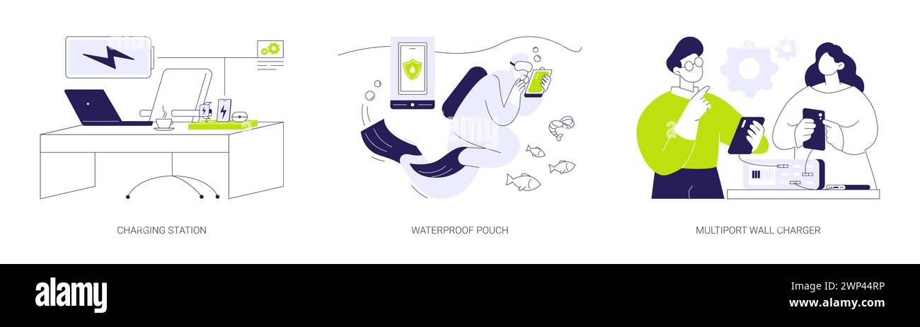 Electronics accessories and supplies abstract concept vector ...