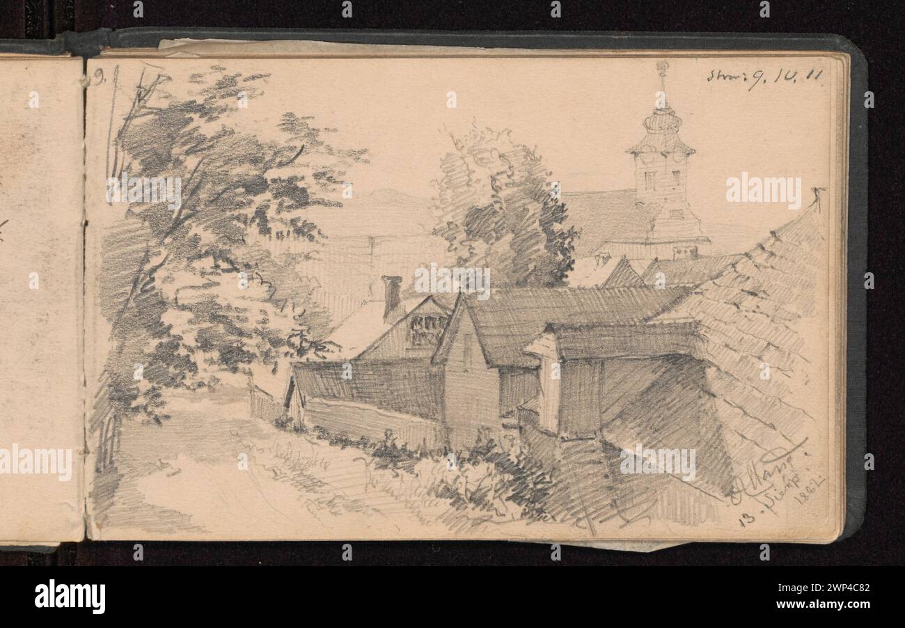 View Alland; Bili Ska-Bohdanowiczowa, Anna (1854-1893); 1882 (1882-00-00-1882-00-00);Renault, Wanda (1910-1990) - collection, wooden construction, travel, purchase (provenance) Stock Photo
