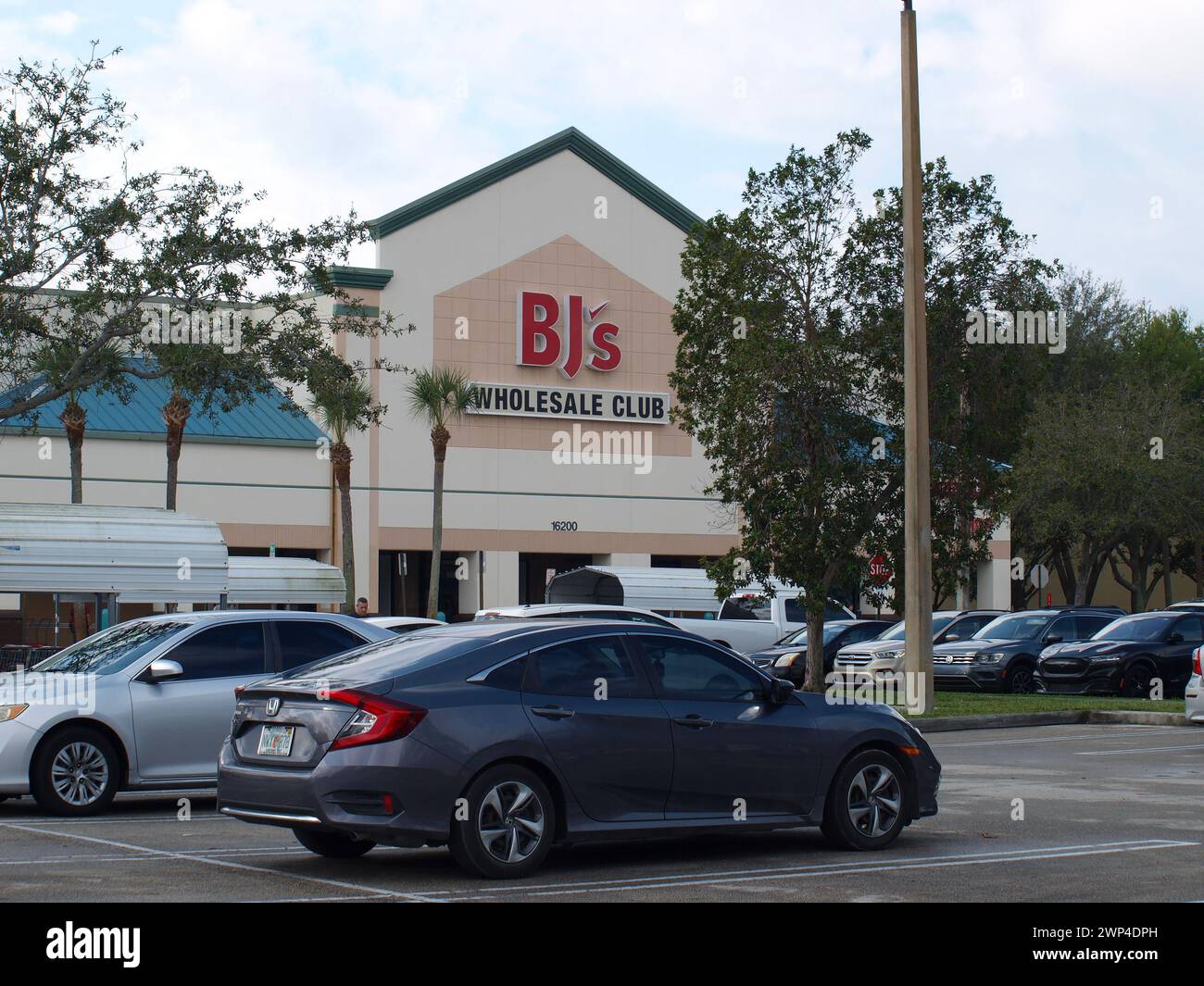 Miami, Florida, United States - February 24, 2024: BJ Wholesale Club store in West Kendall. Stock Photo